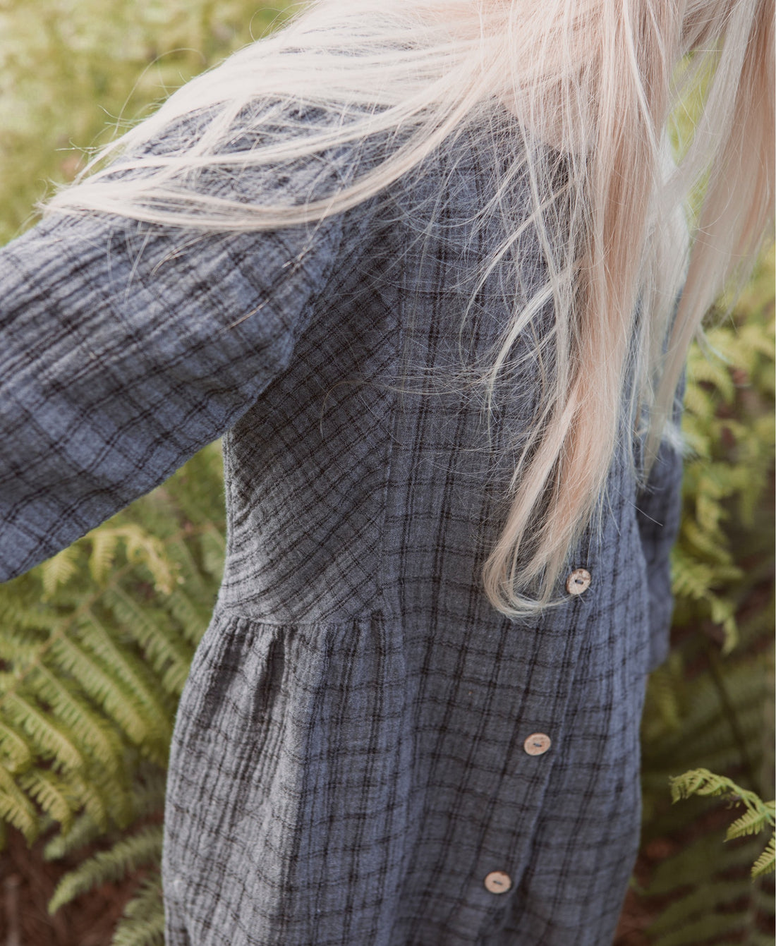 Checked woven dress