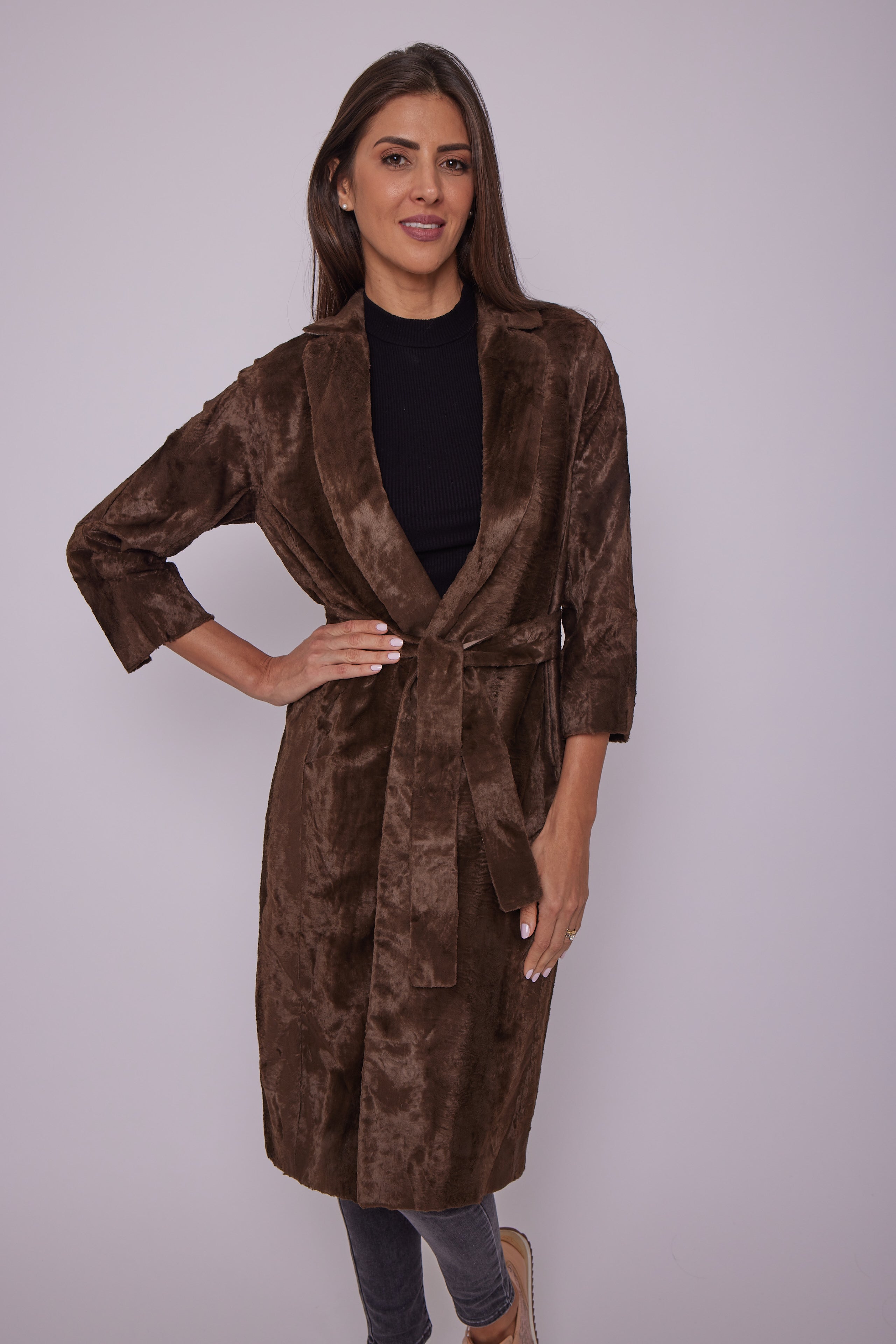 Max Mara OCROMA Belted Faux Fur Coat