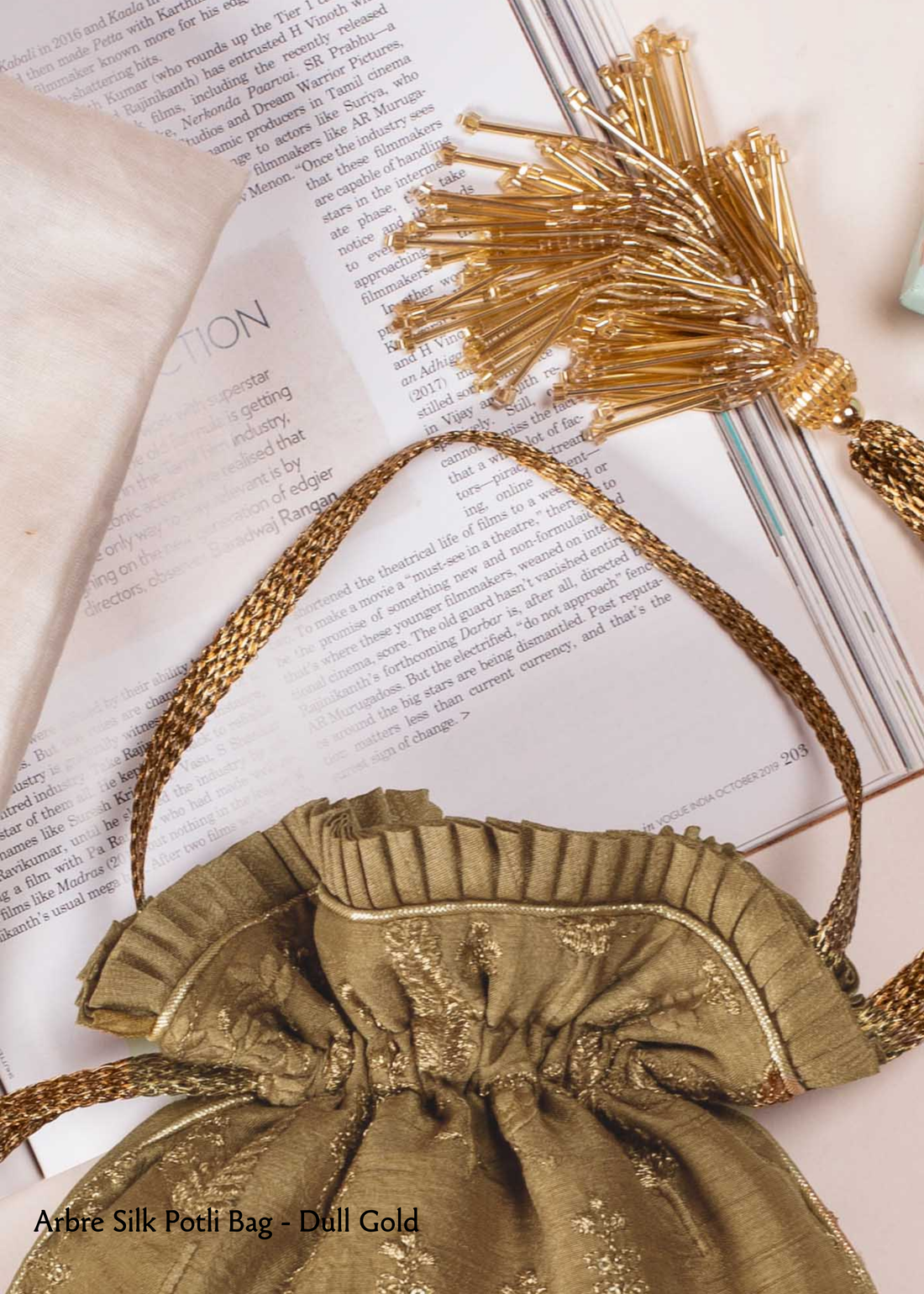 Arbre Silk Potli – Dull Gold