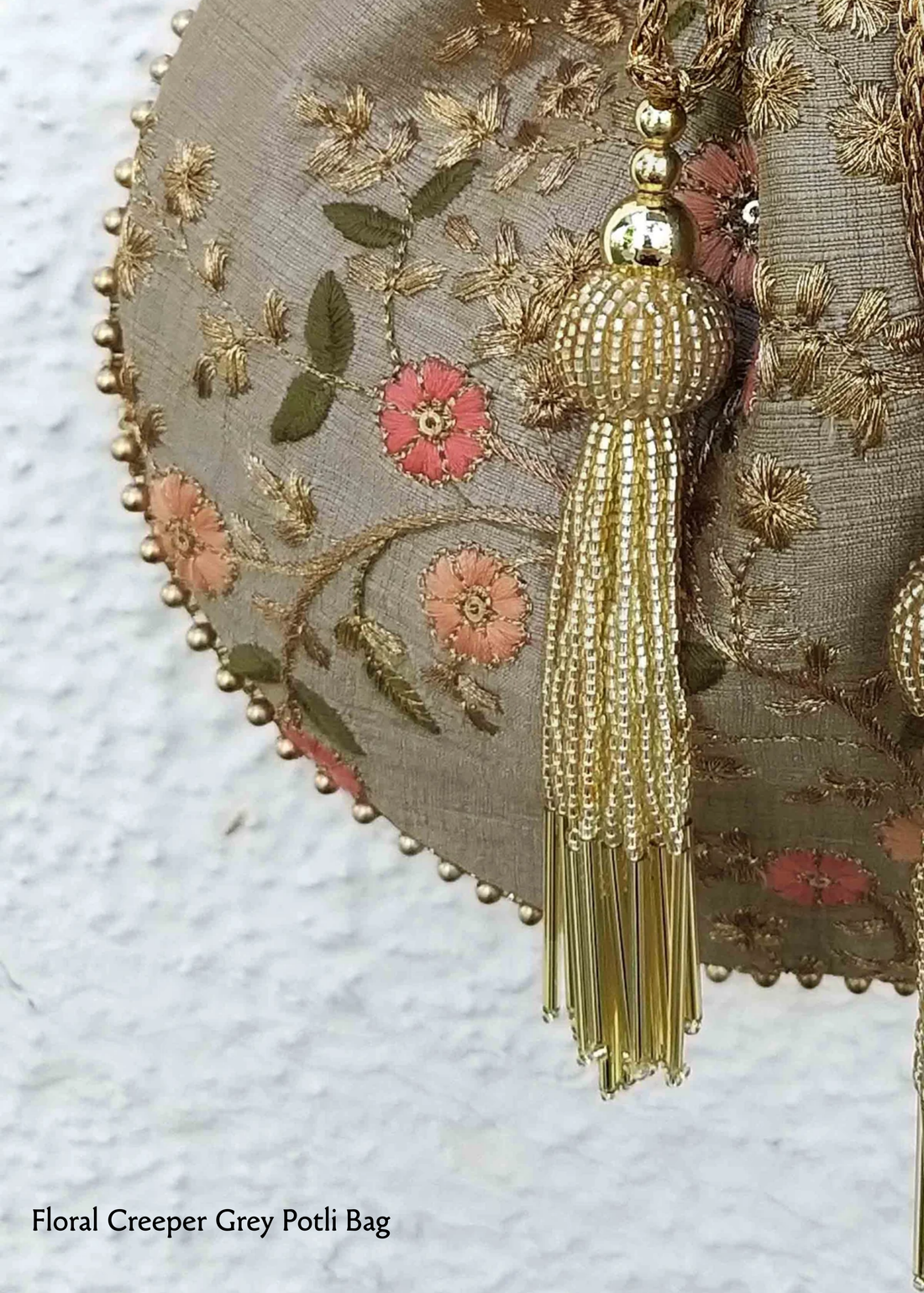 Floral Creeper Potli – Gold