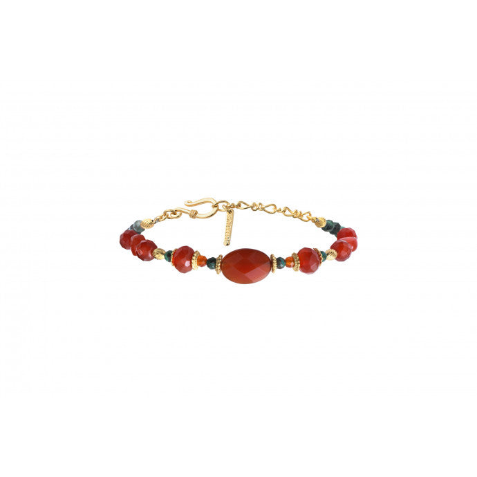 Smart carnelian and chrysocolla flexible bracelet | red