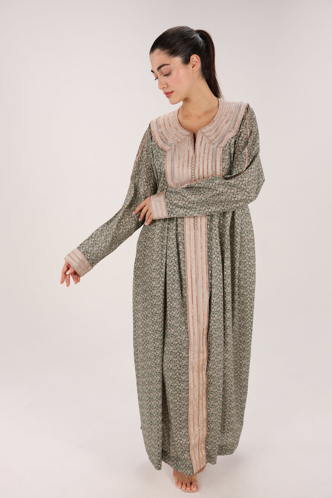 Silver Palm Kandora Kaftan