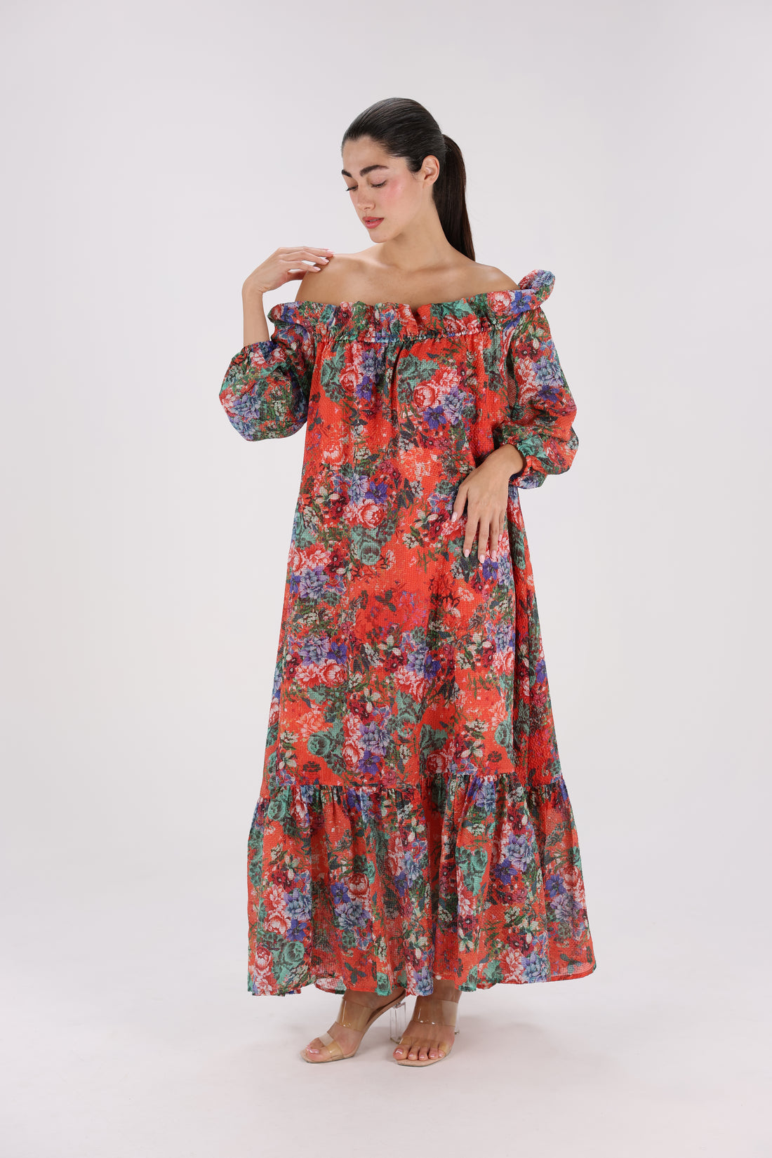 Rima Off-Shoulder Dress – Floral Rouge