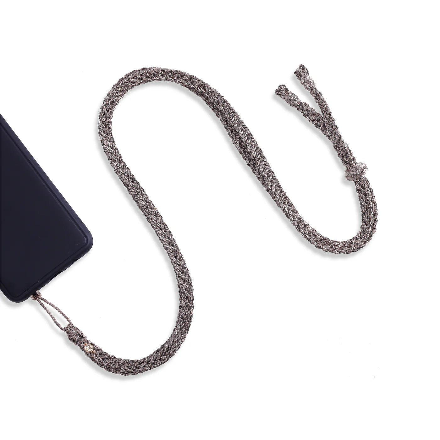 MAXI BRAIDED PHONE STRAP - GOLD &amp; SILVER