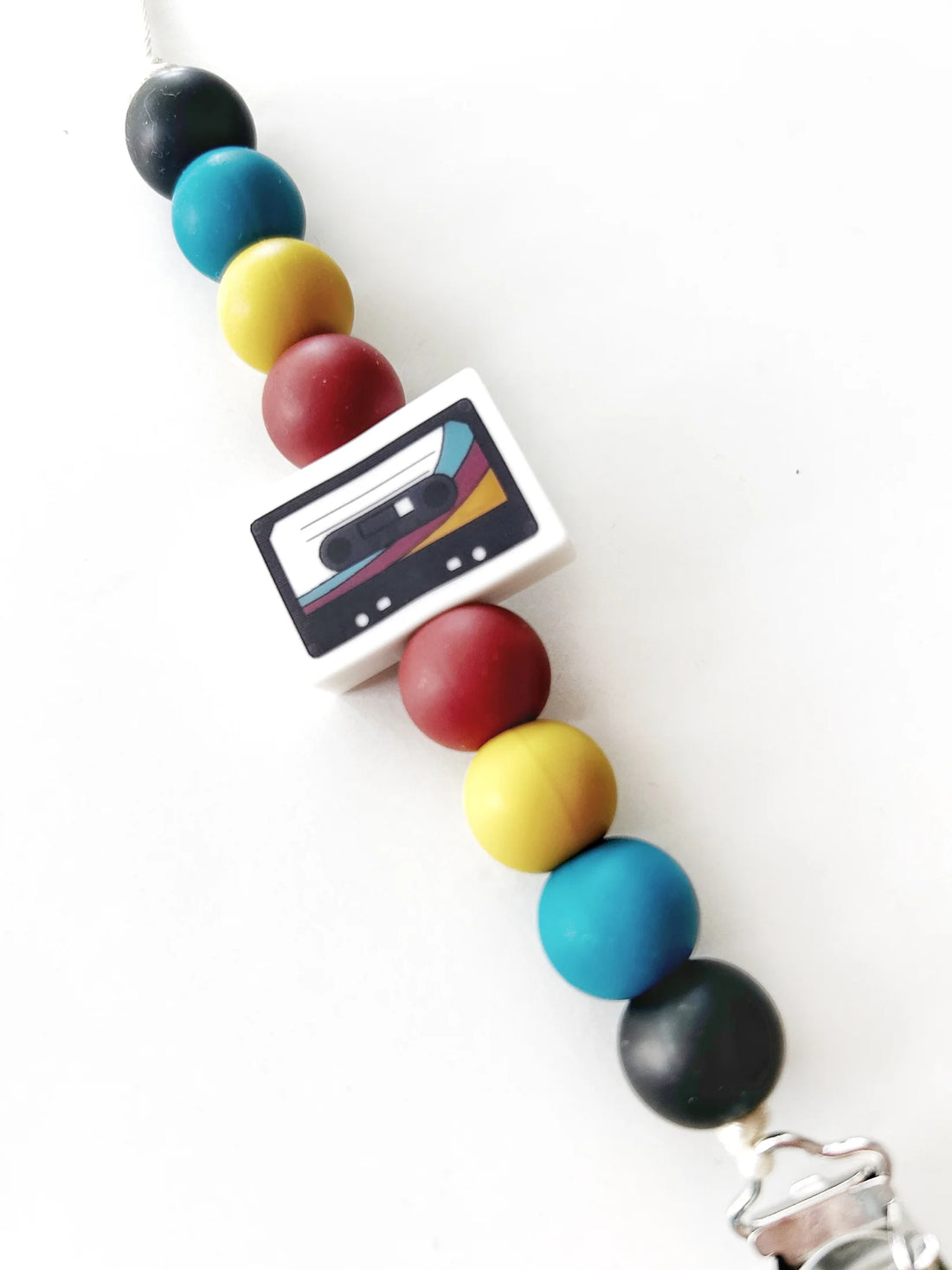 Retro Mix Tape Pacifier Clip