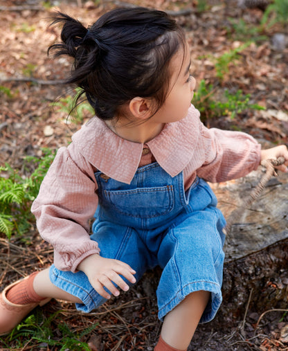 Denim jumpsuit with recycled fibres