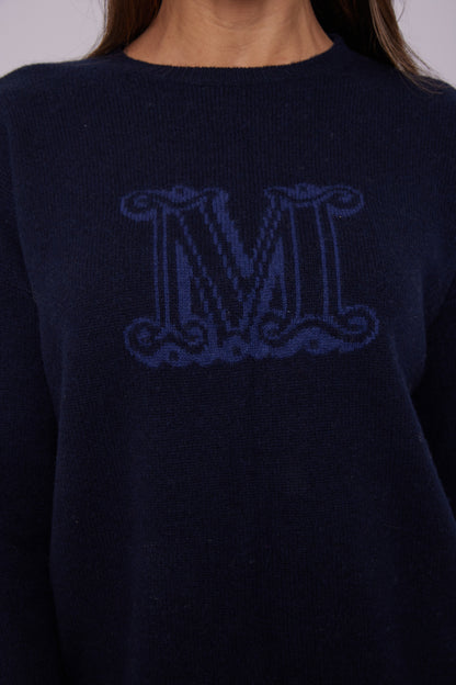 Navy blue cashmere Ferito sweater - Max Mara