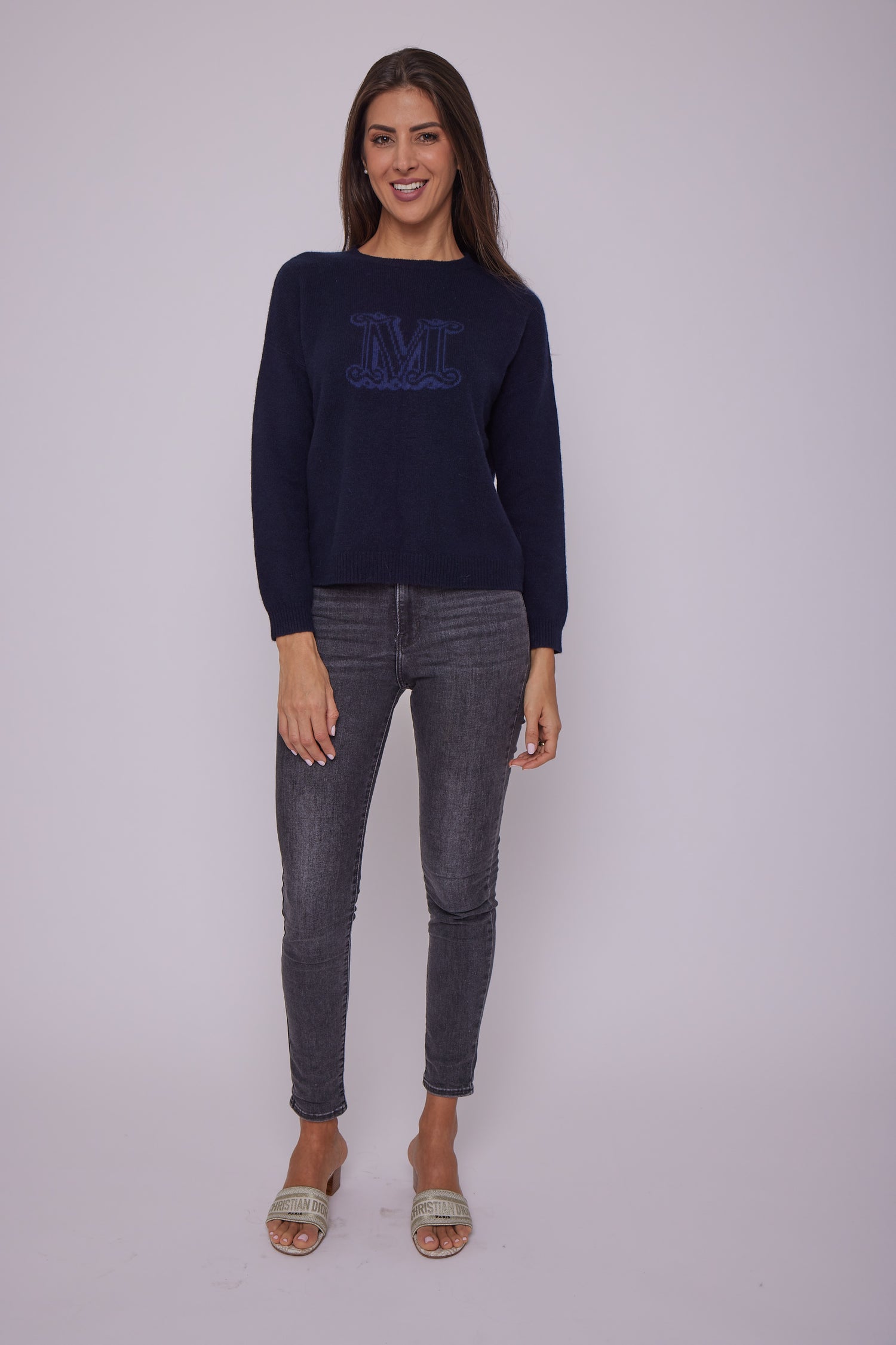 Navy blue cashmere Ferito sweater - Max Mara